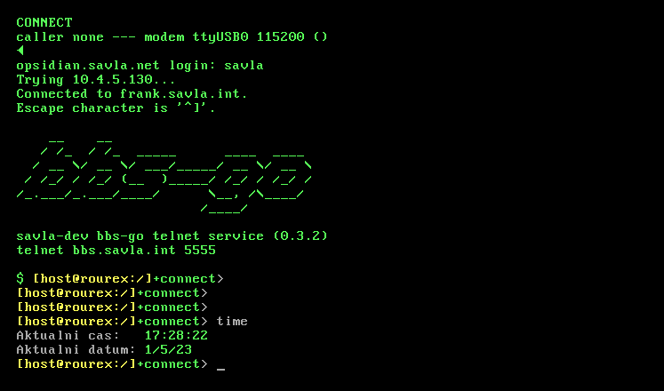 connection to a BBS