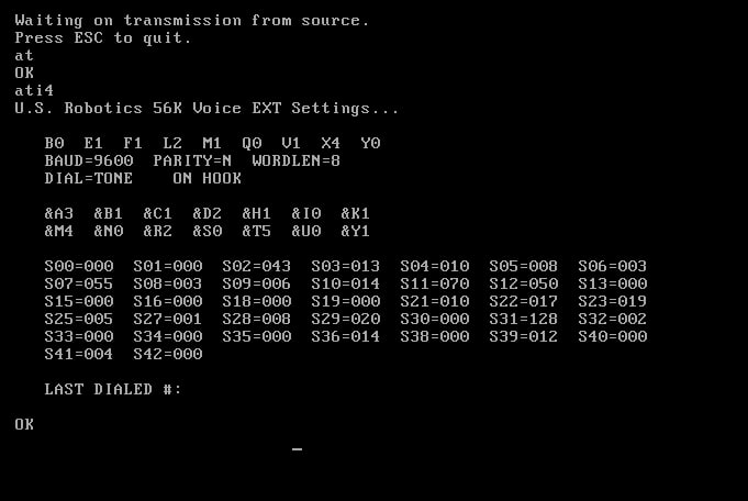 serial modem output