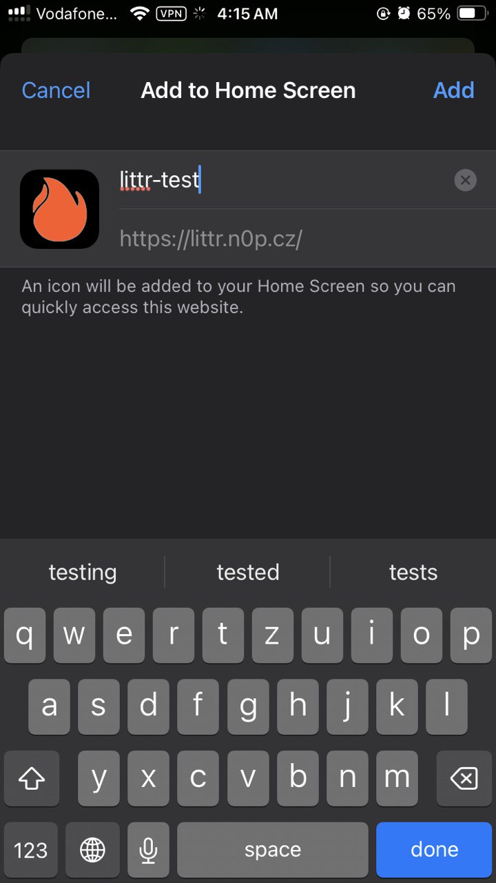 Safari app installation name