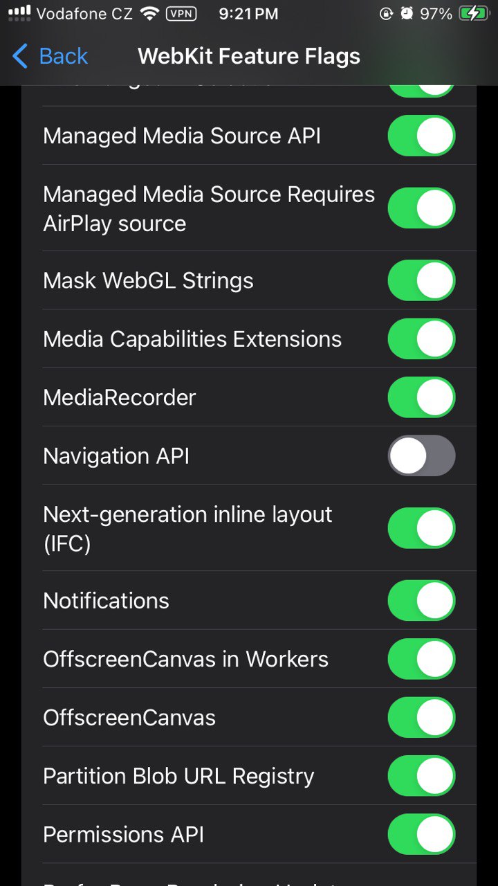 Safari Feature Flags