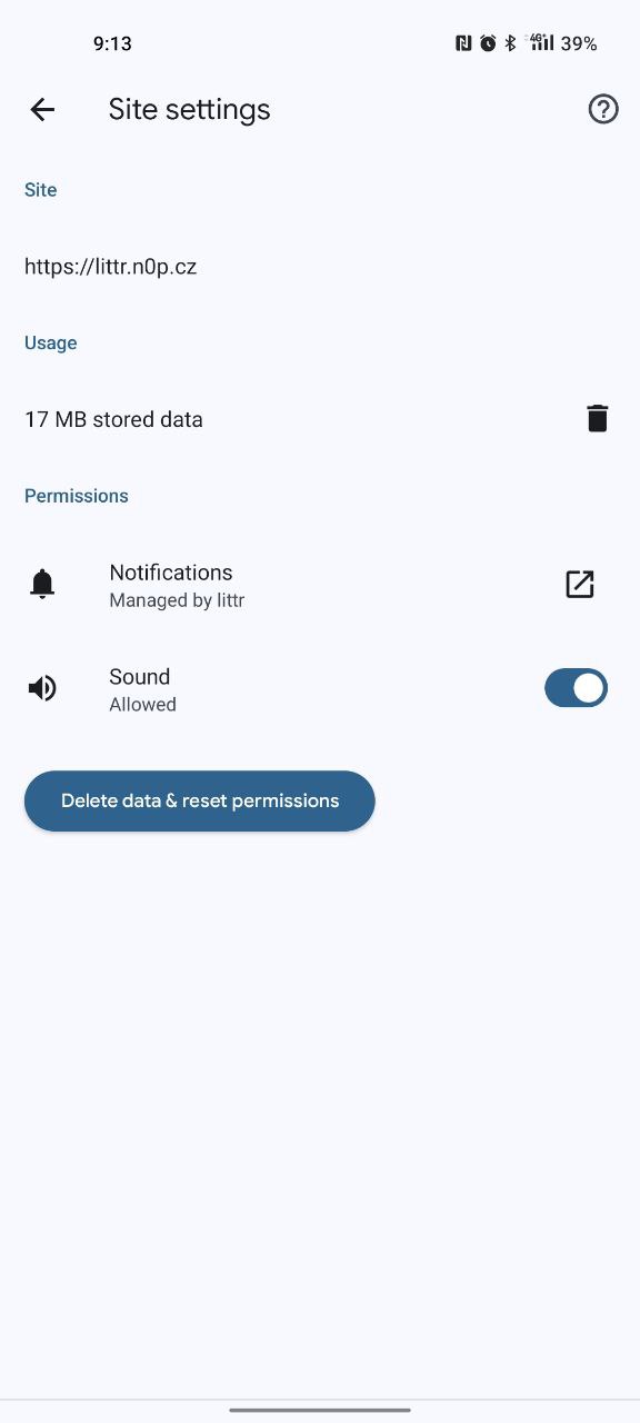 Chrome site settings