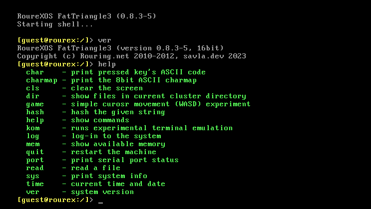 OS after the boot prompt